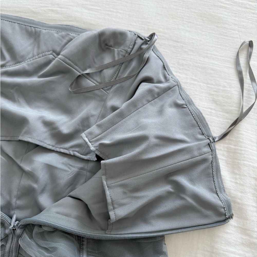 BCBGMAXAZRIA gray tulle mini bodycon corset dress - Picture 5 of 9